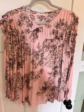 Maurices Pink Blush Floral Print Top
